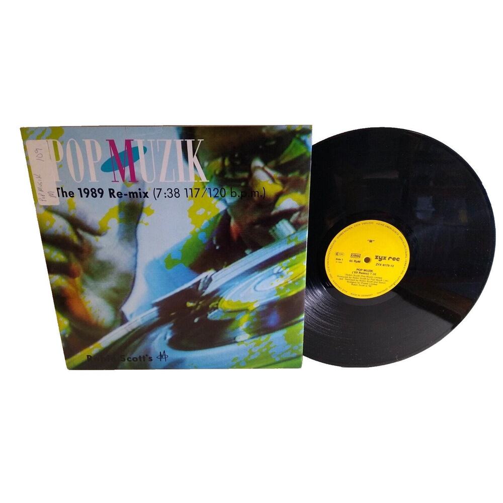 M Pop Muzik (The 1989 Re-Mix) Vinyl 12" ZYX Germany Yellow Label RARE Synth-Pop